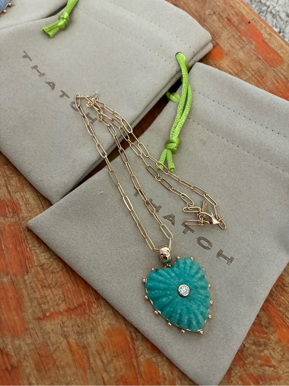 Thatch Malene Amazonite Heart Bail Charm - Picture 3 of 8